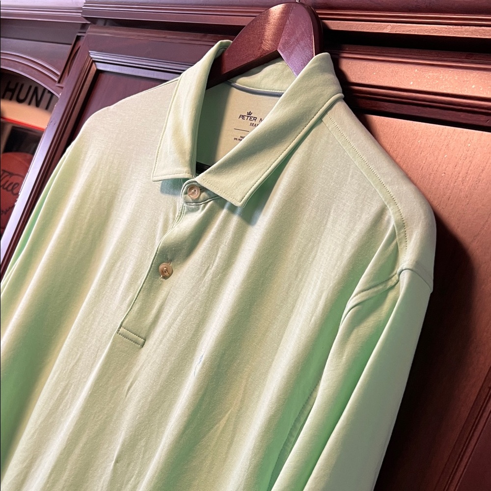 Like New Peter Millar Seaside Mint Green Stretch Lightweight Golf Polo Shirt!